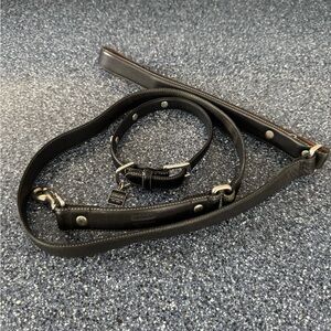 Coach Black Leather Dog Collar